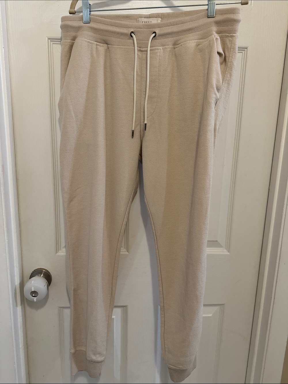 Free Planet Beige Tapered Drawstring Sweatpants